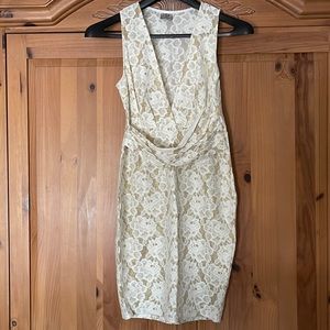 White Lace Print Dress